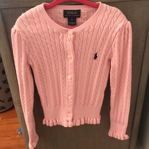 Ralph Lauren Girls Pink Cardigan 5